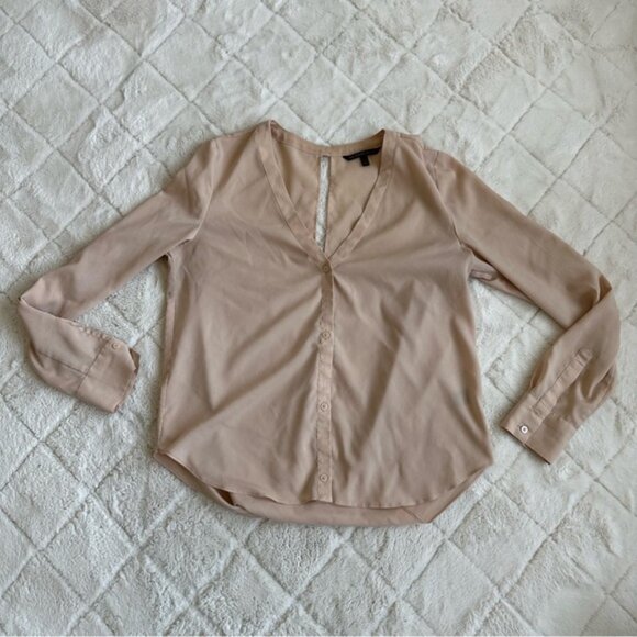 Victoria's Secret | Camel Front Button, Open Back Blouse | Size Small - Picture 2 of 10